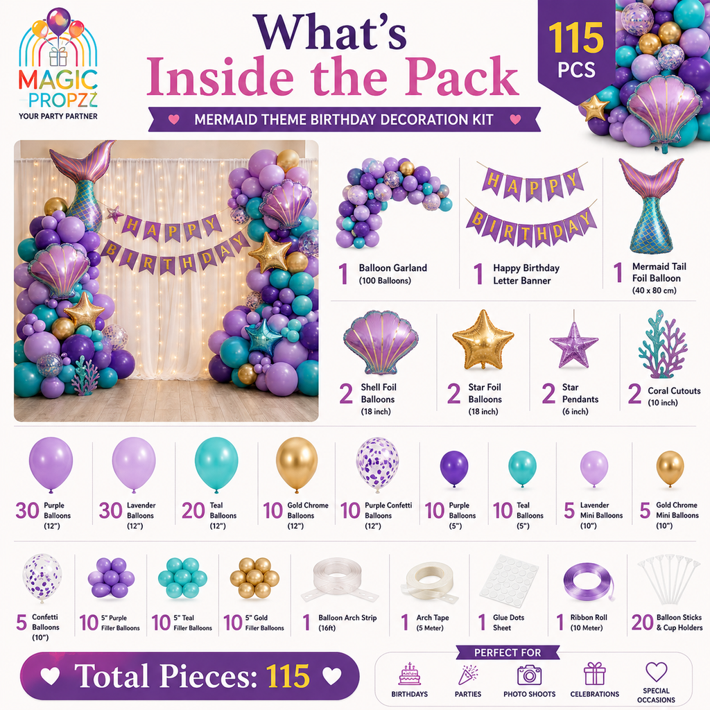 🧜♀️ DIY MERMAID UNDER THE SEA BIRTHDAY DECORATION KIT