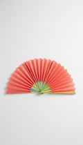 Coral Punch paper fan trio