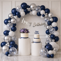 💙 DIY NAVY BLUE, SILVER &amp; WHITE BIRTHDAY DECORATION KIT
