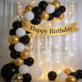 🖤 BLACK • WHITE • GOLD BIRTHDAY DECORATION KIT