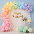 🎀 PASTEL RAINBOW BIRTHDAY DECORATION KIT
