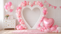 💗🌸 PINK &amp; WHITE HEART BIRTHDAY DECORATION KIT
