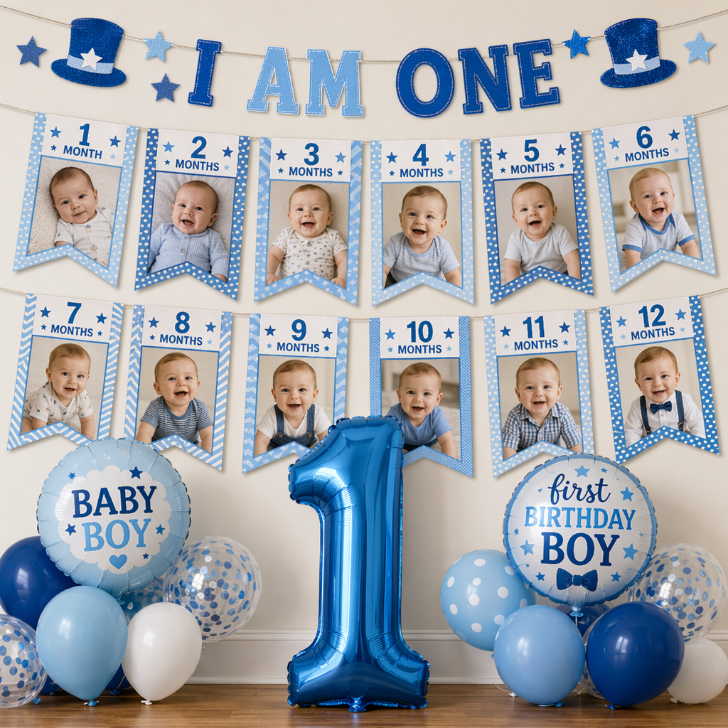 💙 DIY “I AM ONE” FIRST BIRTHDAY DECORATION KIT