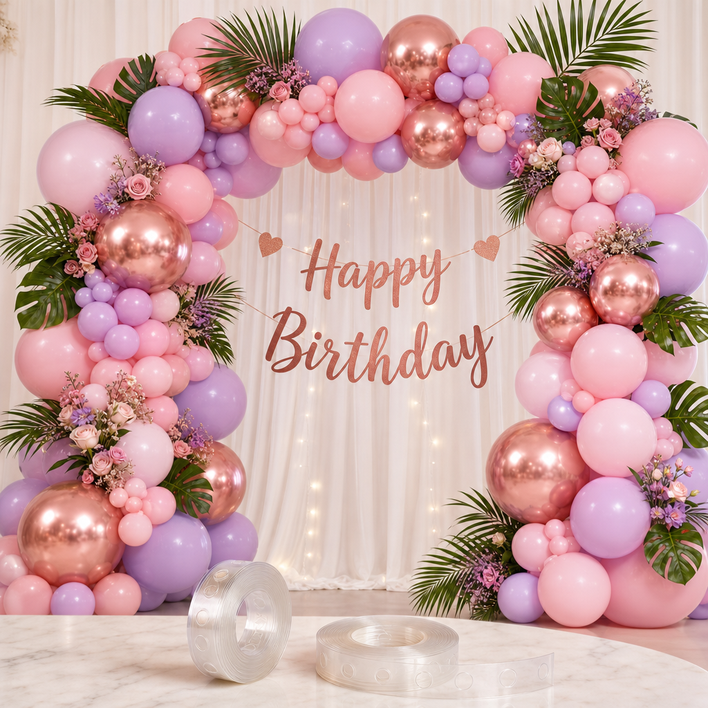 🌸 DIY PINK, LAVENDER &amp; ROSE GOLD BIRTHDAY DECORATION KIT