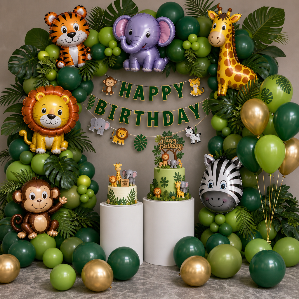 Jungle Safari DIY Birthday Decoration Kit