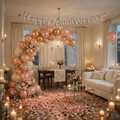 Rose Gold & Gold Anniversary DIY Decoration Kit